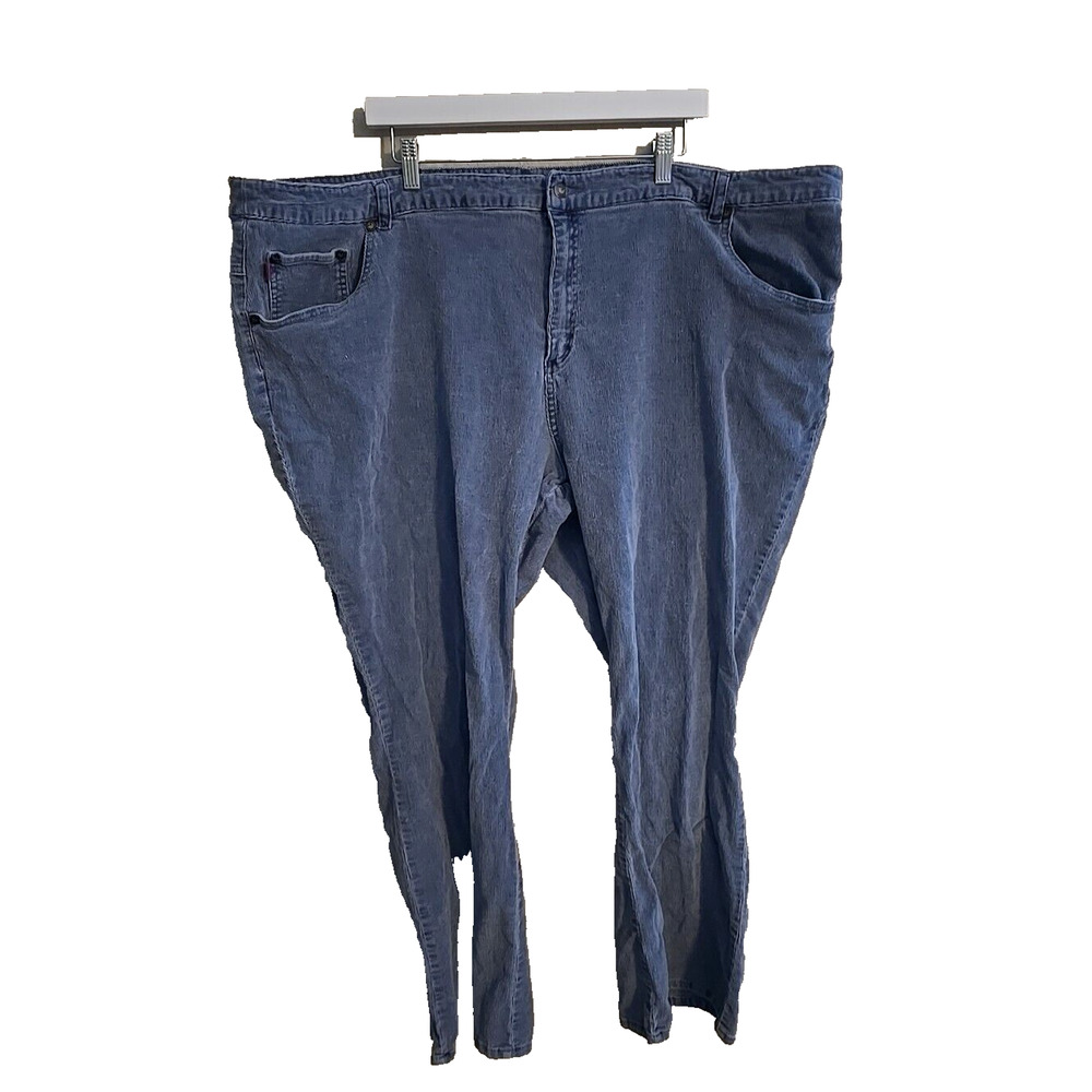 Woman Within Blue Denim Straight Leg High Rise Casual Jeans Womans Plus Size 32W